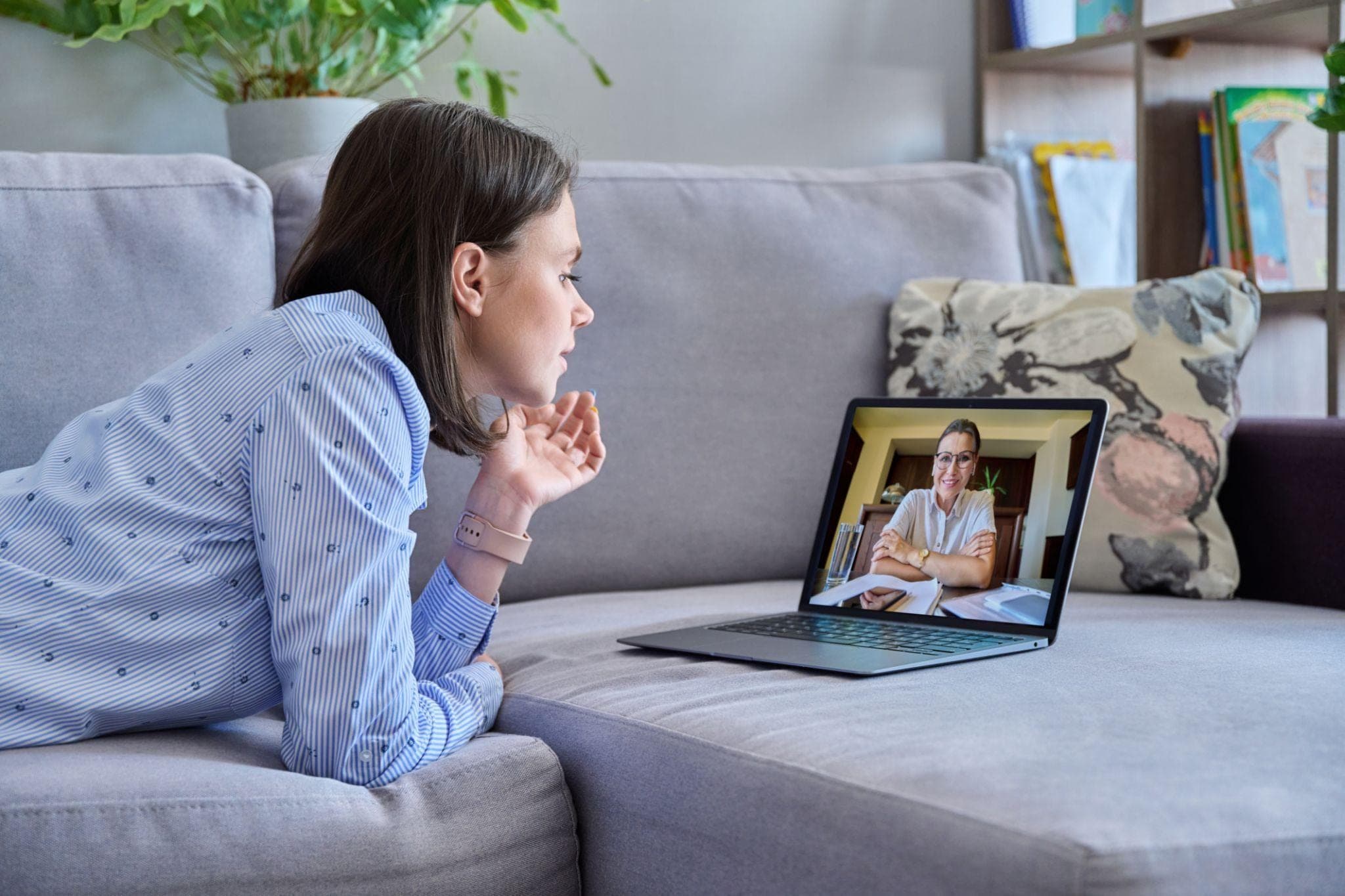 me-based video-counseling scene rather than a generic laptop image. Consultancy for Anger Management 