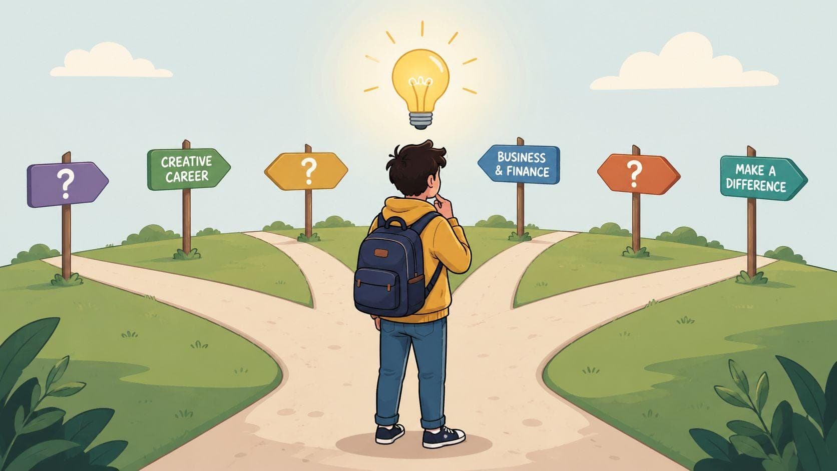 What Is Career Guidance and Why Does It Matter, Very close to your second reference image. A counselor sits with a student and explains different career possibilities using a visual career map.